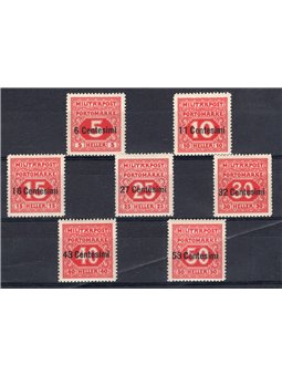 Friuli and Veneto 1918 Bosnian tax stamps overprinted 1/7 CiBaFil Cert. Cat. €250 (**)