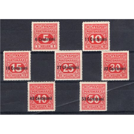 Friuli e Veneto 1918 Segnatasse di Bosnia soprast. 1/7 Cert. CiBaFil Cat. € 250 (**)