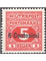 Friuli and Veneto 1918 Bosnian tax stamps overprinted 6 c. on 5 h. red perforated 11½ no. 1ab Cat. €195 (**)