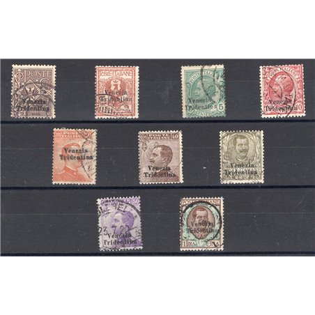 Trentino Alto Adige 1918 Soprast. serie n° 19/27 Cert. Biondi Cat. € 1.500 (U)