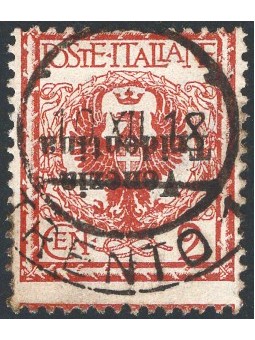 Trentino-Alto Adige 1918 Floral 2 c. reddish-brown with inverted overprint no. 20aa CiBaFil Certificate Cat. €300 (U)