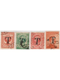 Trentino 1918/19 Italian stamps with an overprint of a black ‘T’ series no. BZ1 1/4 (U)