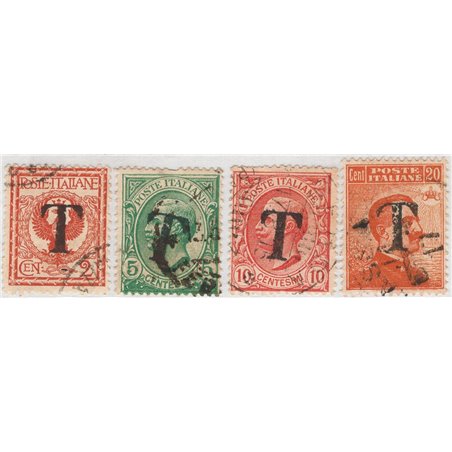 Trentino 1918/19 Francobolli d'Italia con soprast. di una “T” nera serie n° BZ1 1/4 (U)