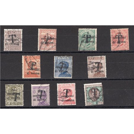 Trentino 1918/19 Trento and Trieste overprinted with a black “T” series no. BZ1 11/19A Biondi Certificate Cat. €690 (U)