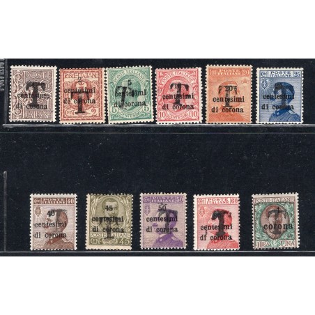 Trentino 1918/19 Trento and Trieste overprinted with a black “T” series no. BZ1 11/19A CiBaFil certified Cat. € 717 (**)