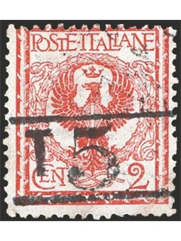 Trentino 1918/19 Floreale 2 c. con soprast. “T 5” tra le linee orizzontali n° 10 Cert. Biondi Cat. € 220 (**)
