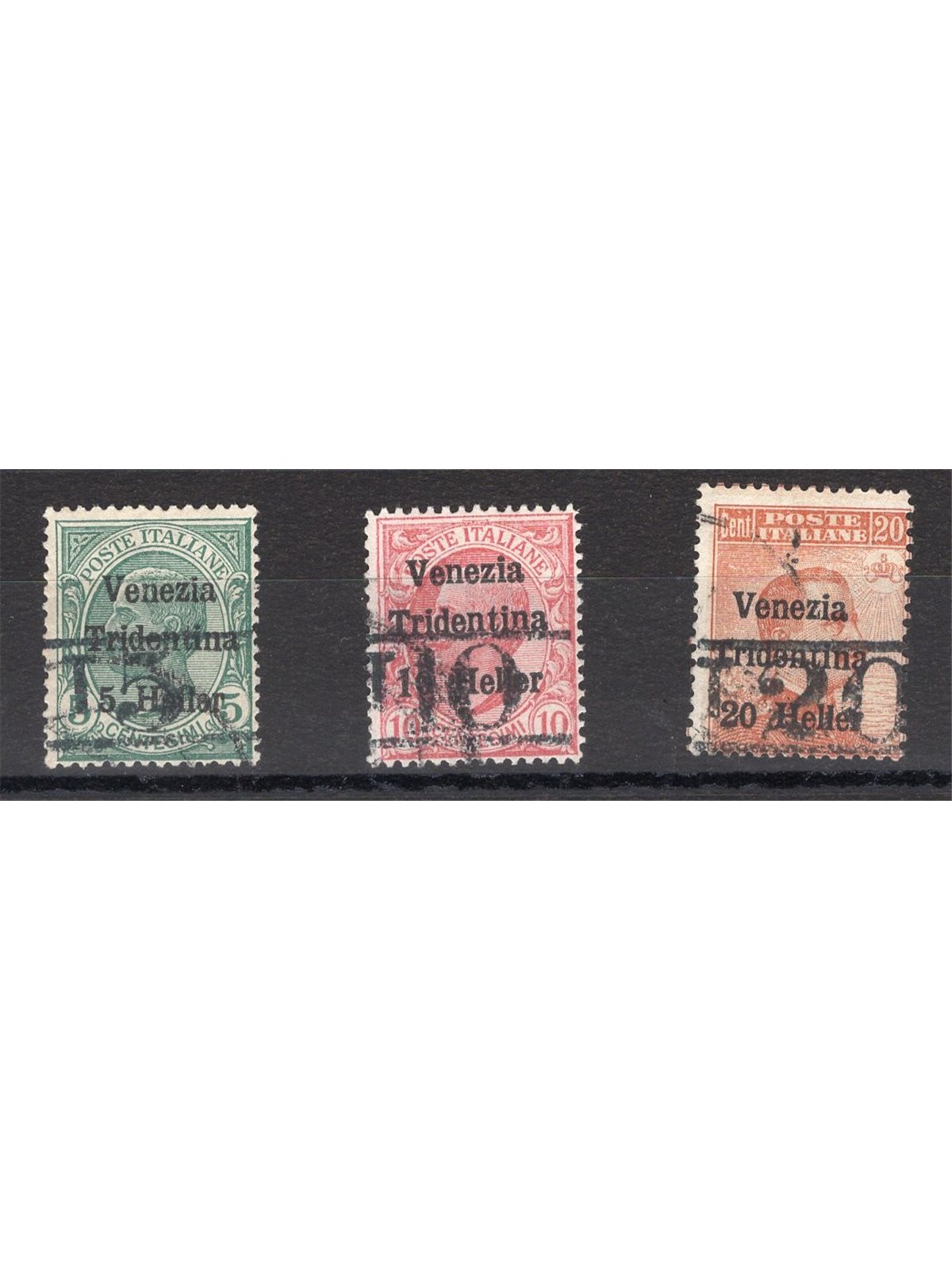 Trentino 1918/19 Venezia Tridentina con soprast. "T" serie n° BZ3 11/13 Cert. Biondi Cat. € 820 (U)