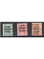 Trentino 1918/19 Venezia Tridentina with overprint ’T5" “T10” and “T20” new tax stamp denomination series no. BZ3 17/19 Biondi C