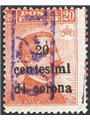 Trentino 1918/19 Venezia Tridentina 20 c. with overprint “T20” in violet new tax stamp value no. BZ3 19A Biondi Cert. Cat. €1,00