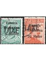 Trentino 1918/19 Venezia Tridentina 5 h. e 20 h. con soprast. "TAXE" serie n° BZ3 31A/32 Cert. Biondi Cat. € 760 (U)