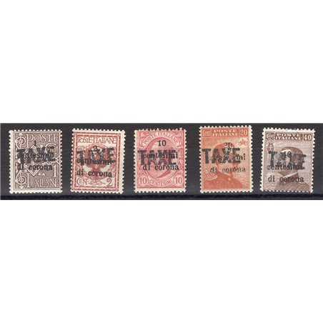 Trentino 1918/19 Francobolli di Trento e Trieste 4 val. con soprast. "TAXE" serie n° BZ3 32A/33C Cert. Biondi Cat. € 1.660 (*)