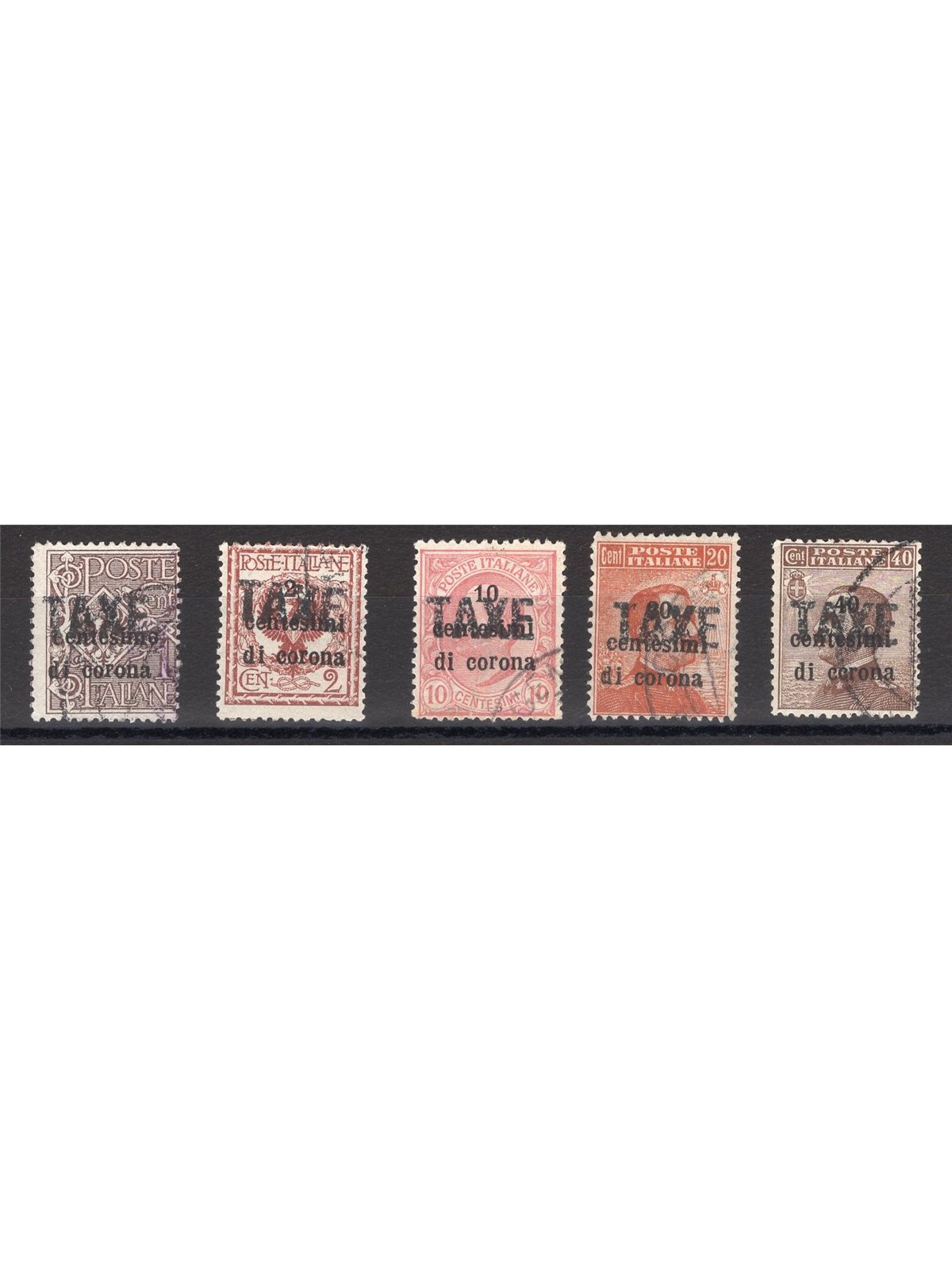 Trentino 1918/19 Stamps of Trento and Trieste 4 values with “TAXE” overprint series no. BZ3 32A/33C Biondi Certificate Cat. €1,9