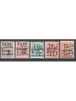 Trentino 1918/19 Stamps of Trento and Trieste 5 values with “TAXE” overprint ‘TAXE’ and ‘T’ series no. BZ3 34/35 Biondi Certific