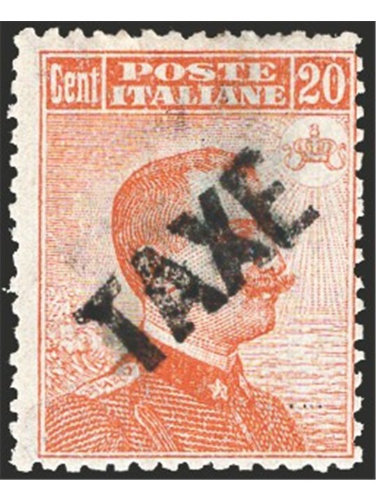 Trentino 1919 Michetti 20 c. orange with diagonal black overprint “TAXE” no. 44c. Signed AD + ED CiBaFil Cert. Cat. €450 (**)