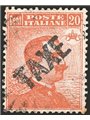 Trentino 1919 Michetti 20 c. orange with a black overprint “TAXE” slanting from bottom to top no. 44c certified by Biondi Cat. €