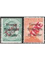 Trentino 1918/19 Venezia Tridentina 5 h. su 5 c. e 20 h. su 20 c. con soprast. "TAXE" in rosso n° BZ3 47/48 Cert. Biondi Cat. € 