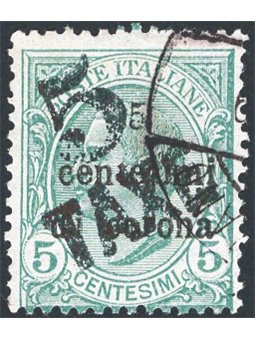Trentino 1918/19 Francobolli di Trento e Trieste 5 c. verde con soprast. "5 TAXE" in nero n° BZ3 65 Cert. Biondi Cat. € 380 (U)