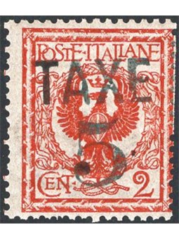 Trentino 1918/19  Floreale 2 c. con soprast. "TAXE 5" in nero n° BZ3 75 Cert. Biondi Cat. € 180 (*)