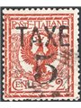 Trentino 1918/19  Floreale 2 c. con soprast. "TAXE 5" in nero n° BZ3 75 Cert. Biondi Cat. € 180 (U)