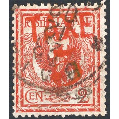 Trentino 1918/19 Floral 2 c. with overprint “TAXE 5” in red no. BZ3 76 Biondi Certified Cat. €220 (U)