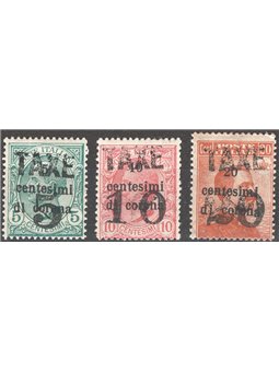 Trentino 1918/19 Francobolli di Trento e Trieste con soprast. "TAXE" in nero serie n° BZ3 80/82 Cat. € 94 (**)