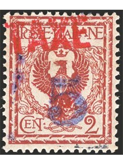 Trentino 1919 Floreale 2 c. con soprast. “TAXE” in rosso e “5” in violetto 87A Cert. CiBaFil Cat. € 300 (**)