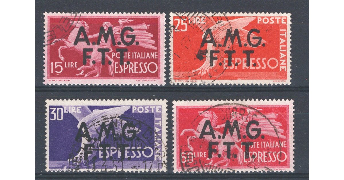 Trentino 1918/19 Venezia Tridentina with black overprint of a “Z ‘ series no. BZ3 95/97 Biondi Cert. Cat. € 840 (U)
