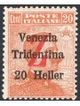 Trentino 1918/19 Venezia Tridentina 20 h. orange with a red overprint of a ’Z" no. BZ3 98 Biondi Cert. Biondi Cat. €350 (*)