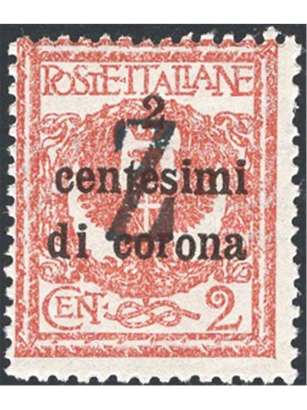 Trentino 1918/19 Venezia Tridentina 2 c. with a black overprint of a ‘Z’ no. BZ3 99 Biondi Certified €1,200 (**)