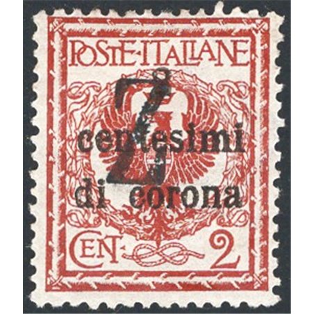 Trentino 1918/19 Venezia Tridentina 2 c. con soprast. in nero di una "Z" n° BZ3 99 Cert. Biondi Cat. € 800 (*)