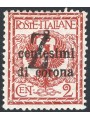 Trentino 1918/19 Venezia Tridentina 2 c. con soprast. in nero di una "Z" n° BZ3 99 Cert. Biondi Cat. € 800 (*)