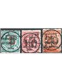 Trentino 1918/19 Trento e Trieste con 5 c. + 10 c. + 20 c. con soprast. in nero di una "T" e cifra serie n° BZ3 112/14 Cert. Bio