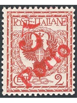 Trentino 1919 Floral 2 c. with hand-stamped overprint “5” and ‘PORTO’ diagonally No. BZ3 127 CiBaFil Cert. Cat. €5,250 (**)