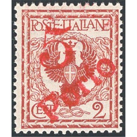 Trentino 1919 Floreale 2 c. con soprast. “5” a mano e “PORTO” in diagonale n° BZ3 127 Cert. CiBaFil Cat. € 5.250 (**)