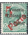 Trentino 1919 Floral 5 h. on 5 c. green with machine-stamped “5” and “PORTO” diagonally no. BZ3 129 CiBaFil Cert. Cat. €3,300 (*