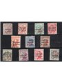 Trentino 1918/19 Trento and Trieste with red overprint “Porto S.T.” series no. BZ3 133/43 Biondi certified Cat. €840 (U)