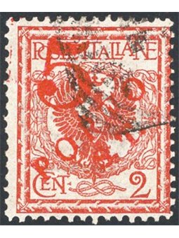 Trentino 1918/19 Floreale 2 c. con soprast. in rosso "Porto S.T." n° BZ3 144 Cert. Biondi Cat. € 400 (U)