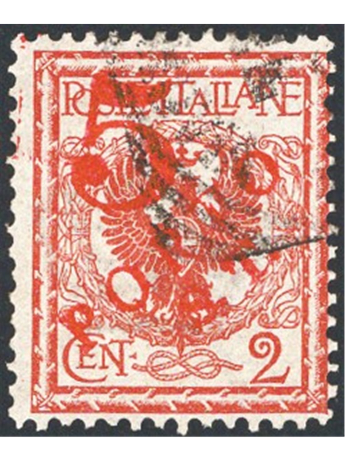 Trentino 1918/19 Floreale 2 c. con soprast. in rosso "Porto S.T." n° BZ3 144 Cert. Biondi Cat. € 400 (U)