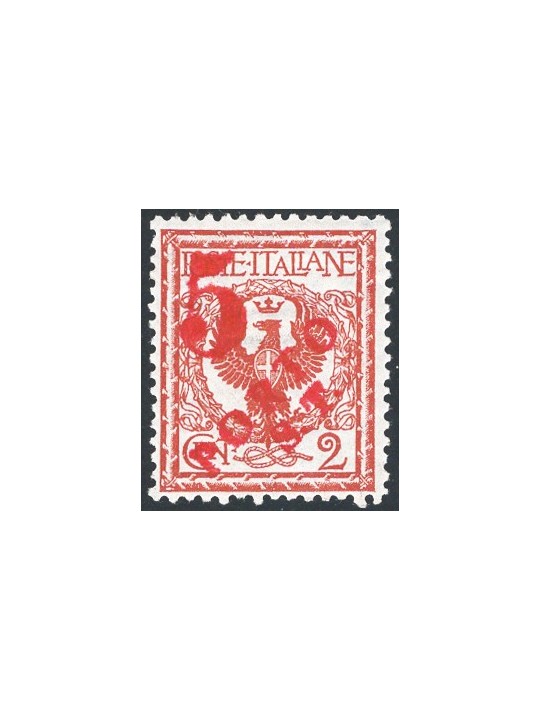 Trentino 1918/19 Floral 2 c. with machine-printed overprint machine-printed overprint in red “5” No. BZ3 145 Biondi Cert. Cat. €