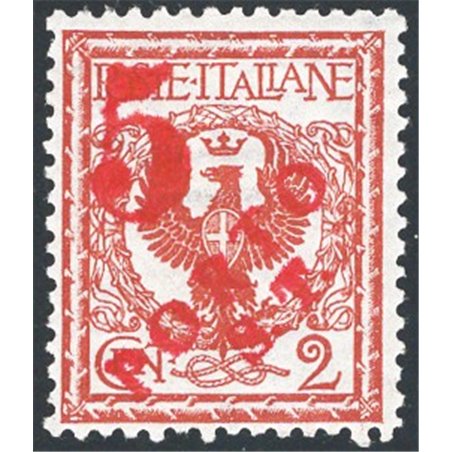 Trentino 1918/19 Floral 2 c. with machine-printed overprint machine-printed overprint in red “5” No. BZ3 145 Biondi Cert. Cat. €