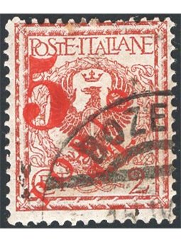 Trentino 1918/19 Floral 2 c. with machine-printed overprint in red “5” No. BZ3 145 Biondi Cert. Biondi Cat. € 200 (U)