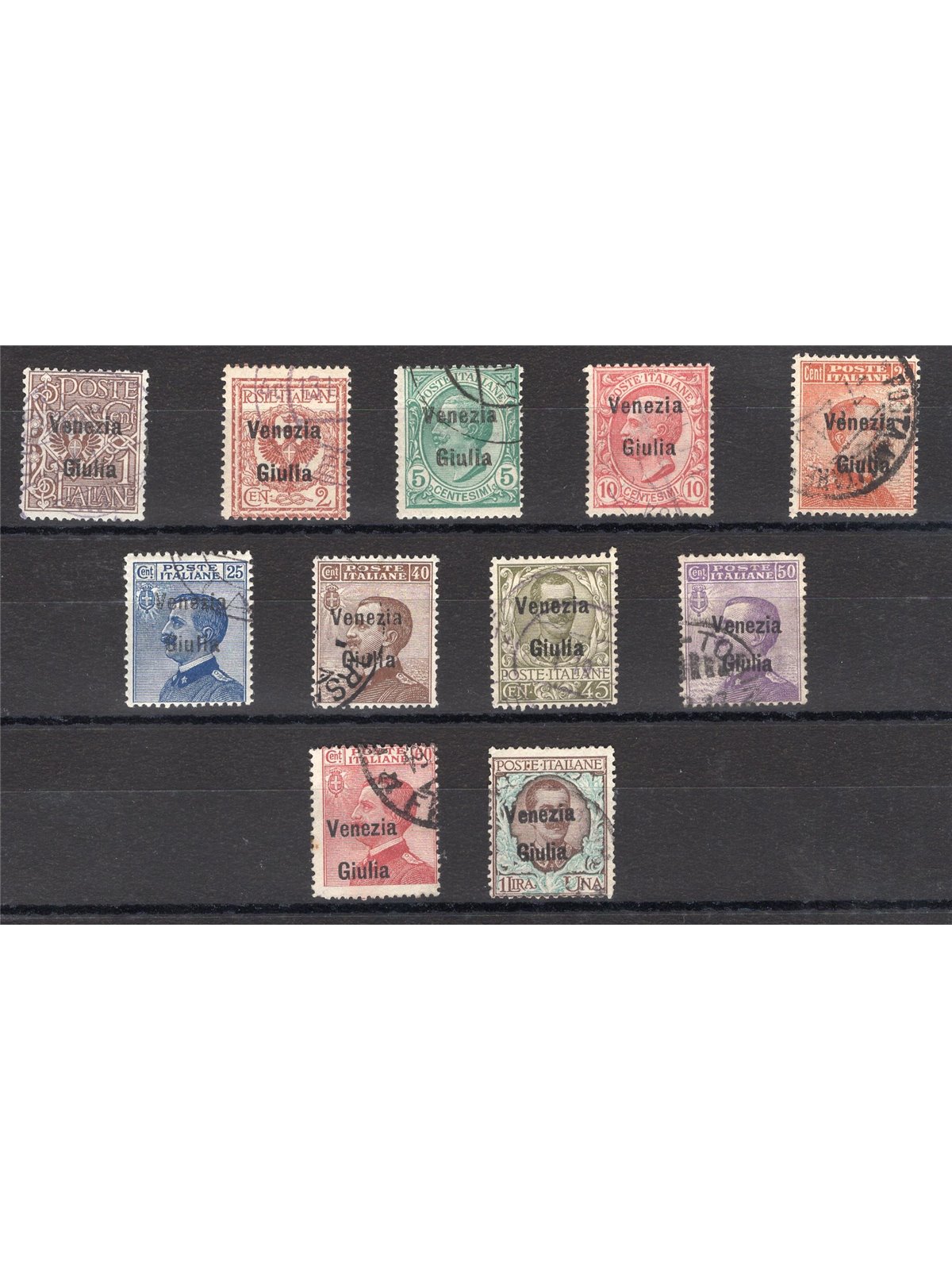 Venezia Giulia 1918/19 Soprast. serie n° 19/29 Cert. Biondi Cat. € 700 (U)