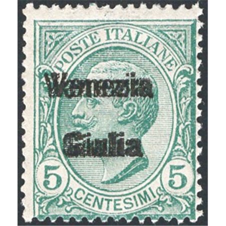 Venezia Giulia 1918 Floral 2 c. reddish-brown with double overprint ‘Venezia Giulia’ no. 21b certified by CiBaFil catalogue pric