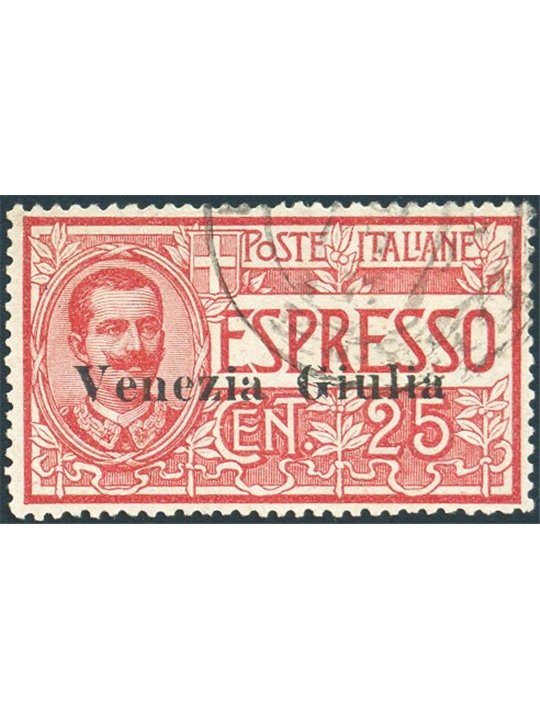 Venezia Giulia 1919 Espressi soprast. "Venezia Giulia" n° 1 Cert. Biondi Cat. € 500 (U)