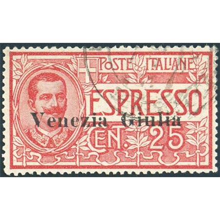 Venezia Giulia 1919 Espressi soprast. "Venezia Giulia" n° 1 Cert. Biondi Cat. € 500 (U)