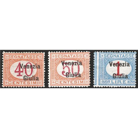 Venezia Giulia 1918 Overprinted tax stamp series no. 1/7 certified by CiBaFil catalogue price €1,600 (*)
