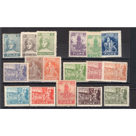 Fiume 1919 Allegorie e vedute serie n° 32/48 Cert. CiBaFil Cert. Biondi Cat. € 280 (*)