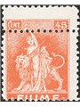 Fiume 1919 Allegoria 45 c. arancio su carta tipo A dent. 10½ con doppia dent. orizzontale in alto molto raro e non catalogato (n