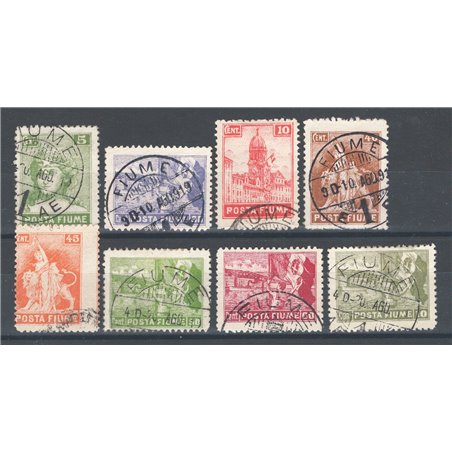 Rijeka 1919 Allegories and cityscapes overprinted series no. 49/56 Cat. €70 (U)