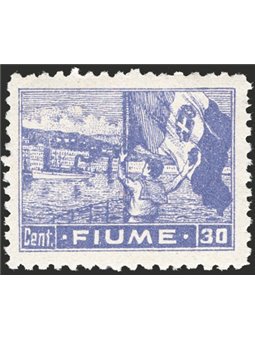 Rijeka 1919 Allegories 30 c. violet 10½ per inch overprinted no. 51/II CiBaFil Cert. Cat. €10,000 (** )